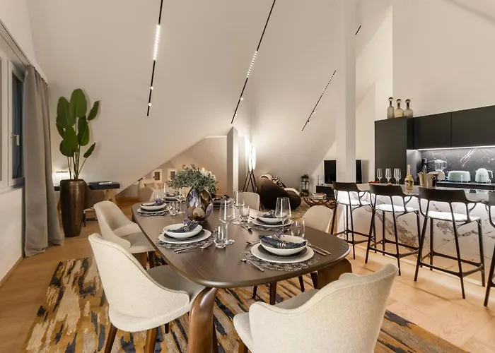 アパート Bahnhofstrasse Designer Penthouse Private Rooftop チューリッヒ